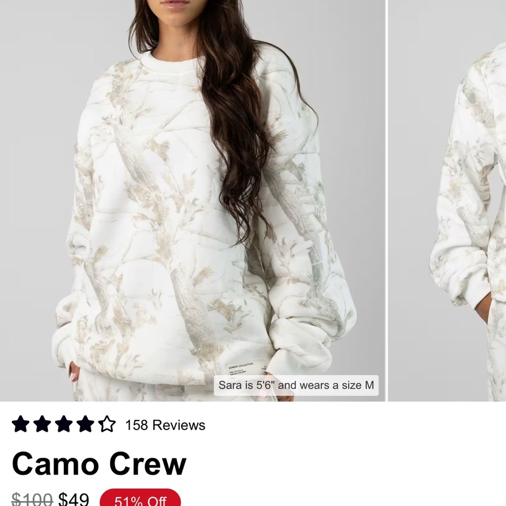 NWT Comfrt Camo Crew Women's Sweatshirt
